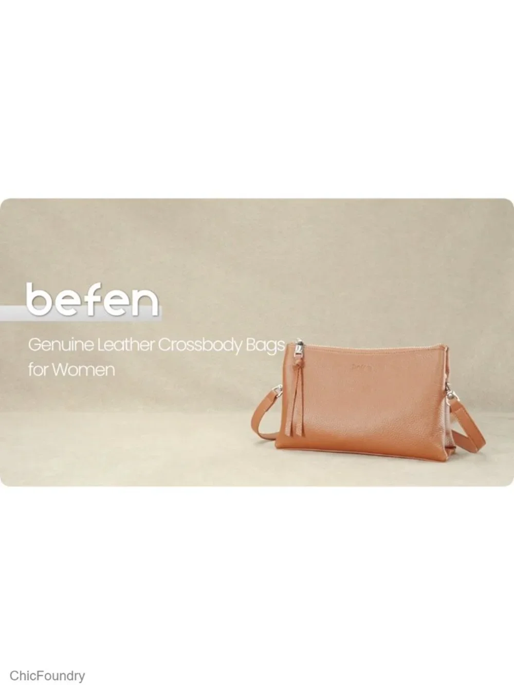 Genuine Leather Crossbody Bag with RFID Protection, Small Shoulder Purse